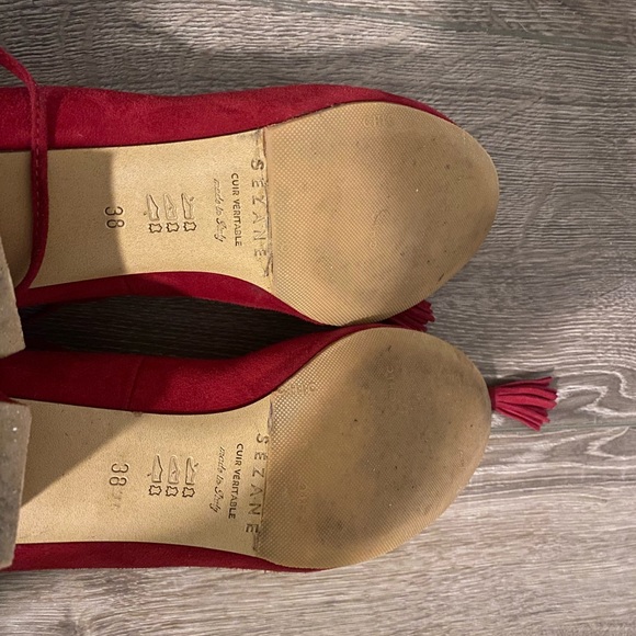 Sézane Valentina Babies in Crimson Suede- size 7.5/38 - Picture 10 of 10